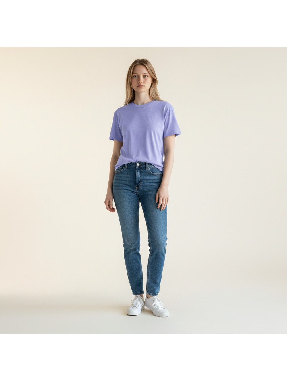 Sonoma T-Shirt Women M Medium Blue Short Sleeve Crew Neck Cotton Stretch Casual